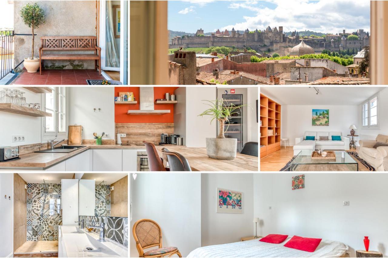 Les Cles De Laure - Wine Loft, Terrasse Et Vue Extraordinaire Sur La Cite Medievale การ์กาซอน ภายนอก รูปภาพ